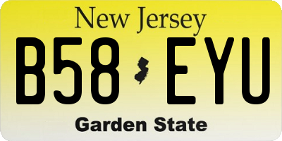 NJ license plate B58EYU
