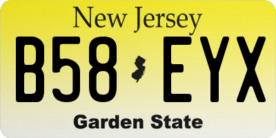 NJ license plate B58EYX