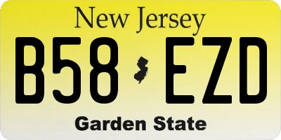 NJ license plate B58EZD
