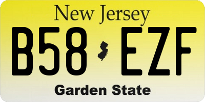 NJ license plate B58EZF