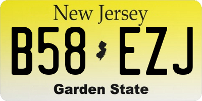 NJ license plate B58EZJ