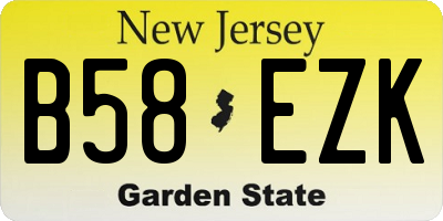 NJ license plate B58EZK