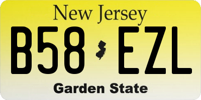 NJ license plate B58EZL
