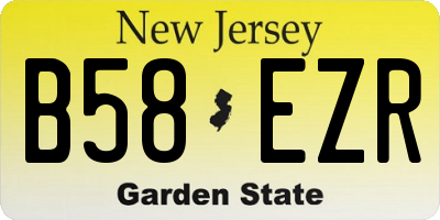 NJ license plate B58EZR