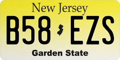 NJ license plate B58EZS