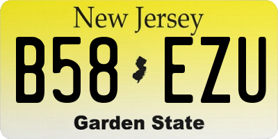 NJ license plate B58EZU