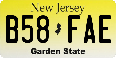 NJ license plate B58FAE