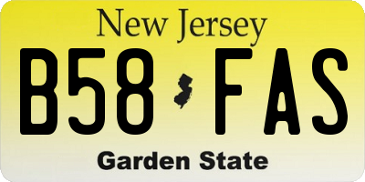NJ license plate B58FAS