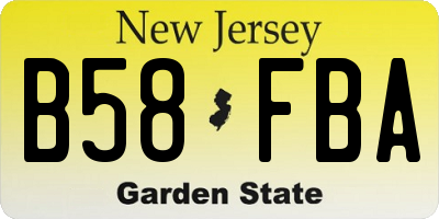 NJ license plate B58FBA