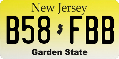 NJ license plate B58FBB