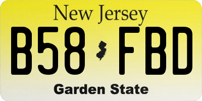 NJ license plate B58FBD