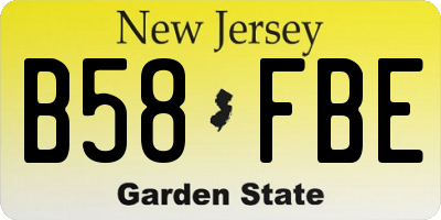 NJ license plate B58FBE