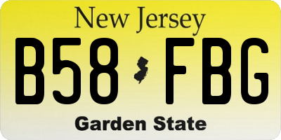 NJ license plate B58FBG