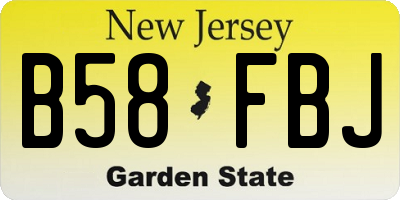 NJ license plate B58FBJ
