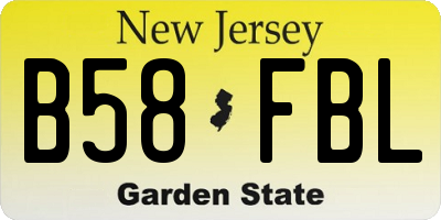 NJ license plate B58FBL