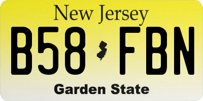 NJ license plate B58FBN