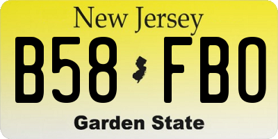 NJ license plate B58FBO