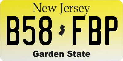 NJ license plate B58FBP