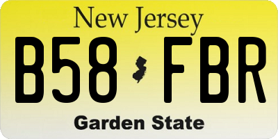 NJ license plate B58FBR