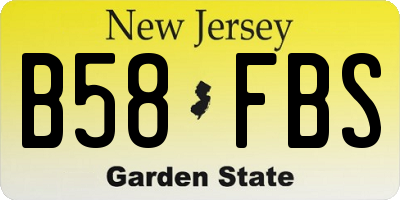 NJ license plate B58FBS