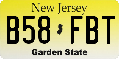 NJ license plate B58FBT