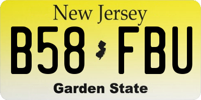 NJ license plate B58FBU