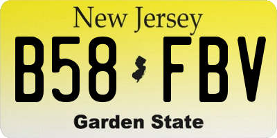 NJ license plate B58FBV