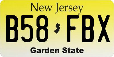 NJ license plate B58FBX