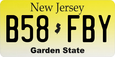 NJ license plate B58FBY