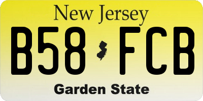 NJ license plate B58FCB