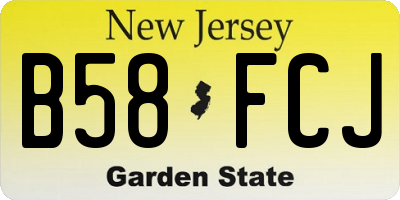 NJ license plate B58FCJ