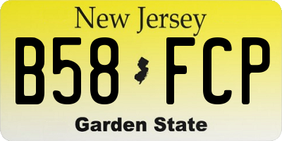 NJ license plate B58FCP