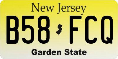 NJ license plate B58FCQ