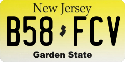NJ license plate B58FCV