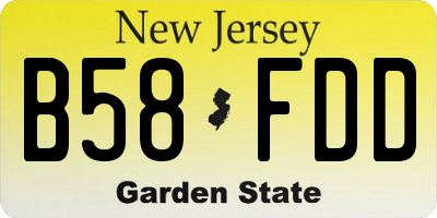NJ license plate B58FDD