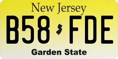 NJ license plate B58FDE