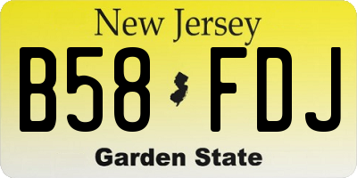 NJ license plate B58FDJ