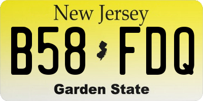 NJ license plate B58FDQ