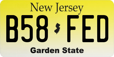NJ license plate B58FED