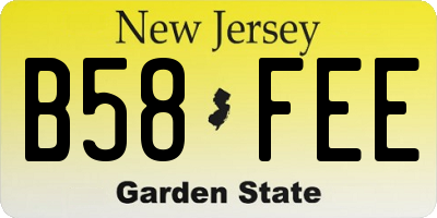 NJ license plate B58FEE