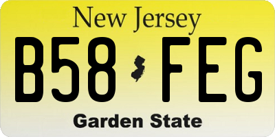 NJ license plate B58FEG