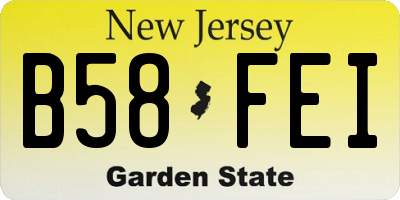 NJ license plate B58FEI