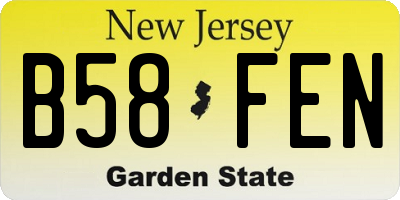 NJ license plate B58FEN