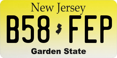 NJ license plate B58FEP