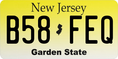 NJ license plate B58FEQ