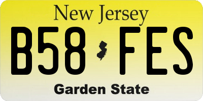 NJ license plate B58FES
