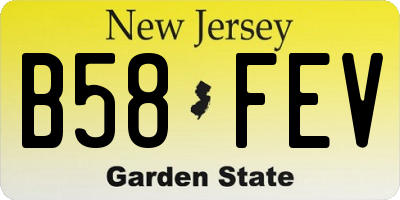 NJ license plate B58FEV