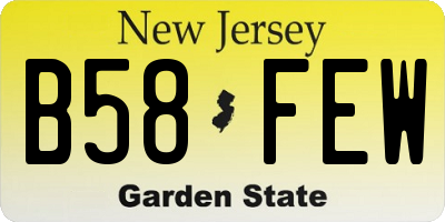 NJ license plate B58FEW