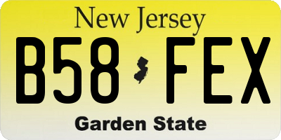NJ license plate B58FEX