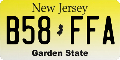 NJ license plate B58FFA